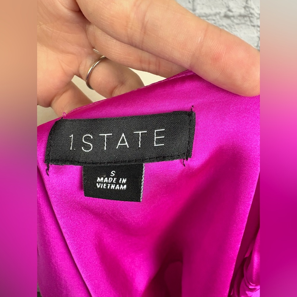 NWT 1.State Pink satin top size S - Picture 7 of 8